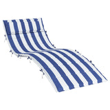 Coussin de chaise longue rayures bleues/blanches 180x60x3 cm