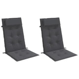 Coussins de chaise à dossier haut lot de 2 anthracite