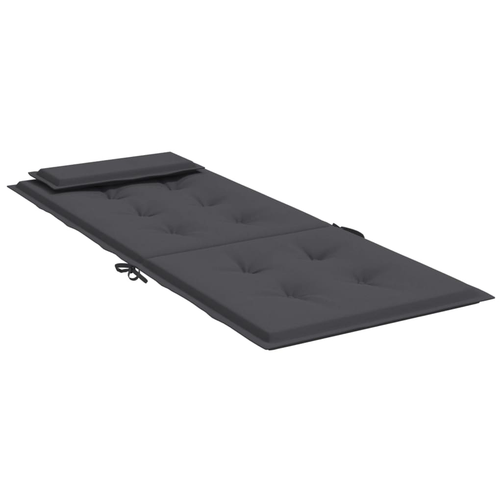 Coussins de chaise à dossier haut lot de 2 anthracite