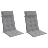 Coussins de chaise à dossier haut lot de 2 gris tissu oxford