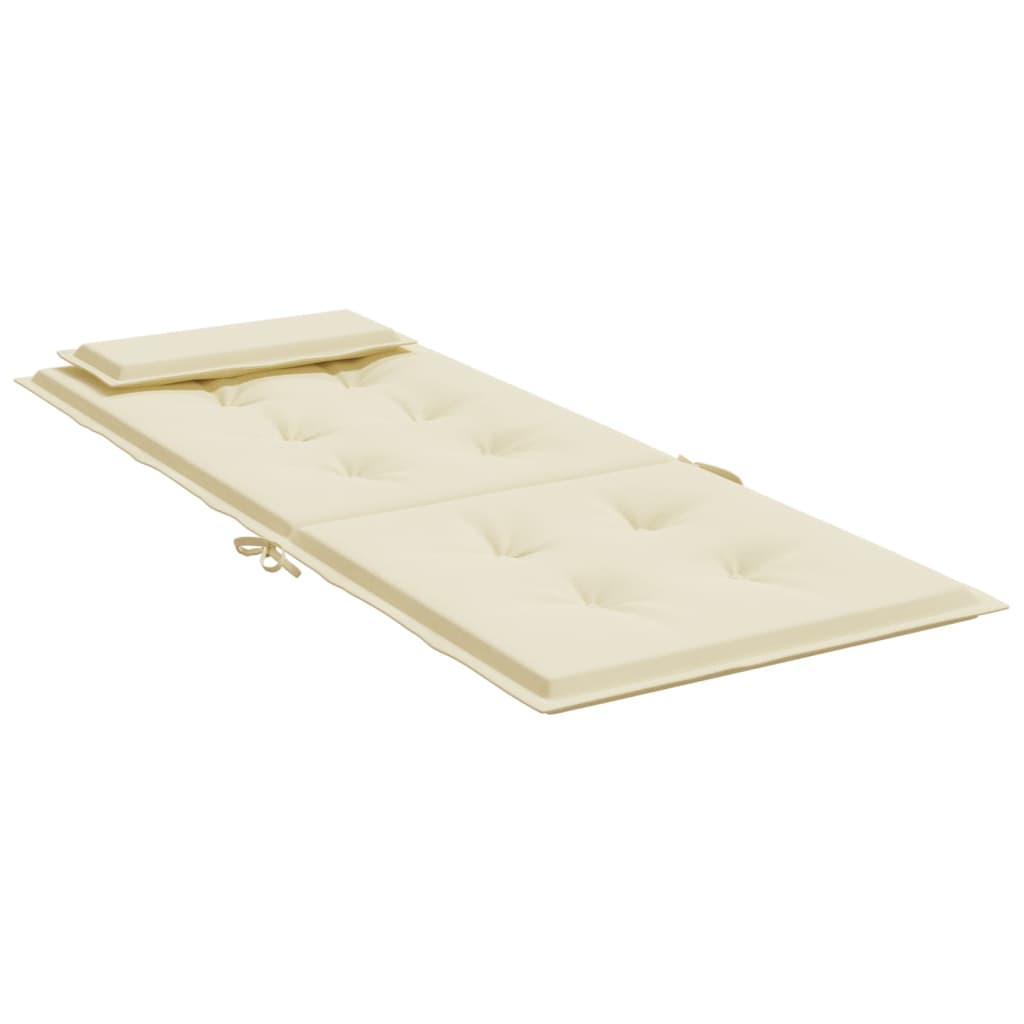 Coussins de chaise à dossier haut lot de 6 crème tissu oxford