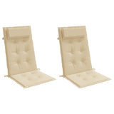 Coussins de chaise à dossier haut lot de 2 beige tissu oxford