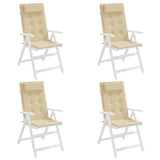 Coussins de chaise à dossier haut lot de 4 beige tissu oxford