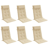 Coussins de chaise à dossier haut lot de 6 beige tissu oxford