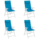 Coussins de chaise à dossier haut lot de 4 bleu clair