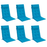 Coussins de chaise à dossier haut lot de 6 bleu clair