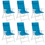 Coussins de chaise à dossier haut lot de 6 bleu clair