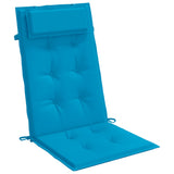 Coussins de chaise à dossier haut lot de 6 bleu clair