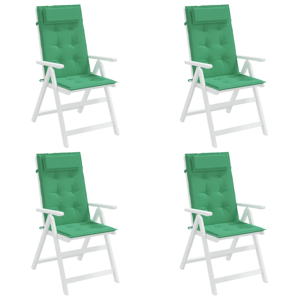 Coussins de chaise à dossier haut lot de 4 vert tissu oxford