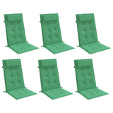 Coussins de chaise à dossier haut lot de 6 vert tissu oxford