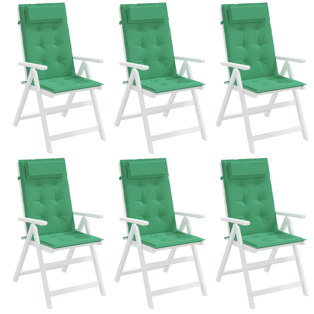 Coussins de chaise à dossier haut lot de 6 vert tissu oxford