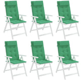 Coussins de chaise à dossier haut lot de 6 vert tissu oxford