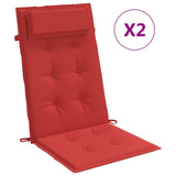 Coussins de chaise à dossier haut lot de 2 rouge tissu oxford