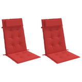 Coussins de chaise à dossier haut lot de 2 rouge tissu oxford