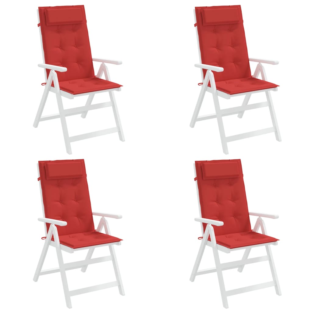 Coussins de chaise à dossier haut lot de 4 rouge tissu oxford