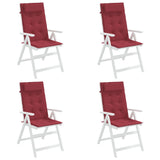 Coussins de chaise à dossier haut lot de 4 rouge bordeaux