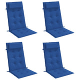 Coussins de chaise à dossier haut lot de 4 bleu royal