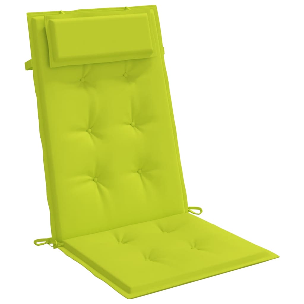 Coussins de chaise à dossier haut lot de 2 vert vif