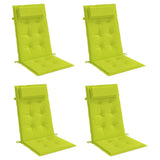 Coussins de chaise à dossier haut lot de 4 vert vif