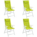 High Back Chair Cushions Set of 4 Bright Green