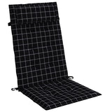 Coussins de chaise à dossier haut lot de 6 carreaux noir