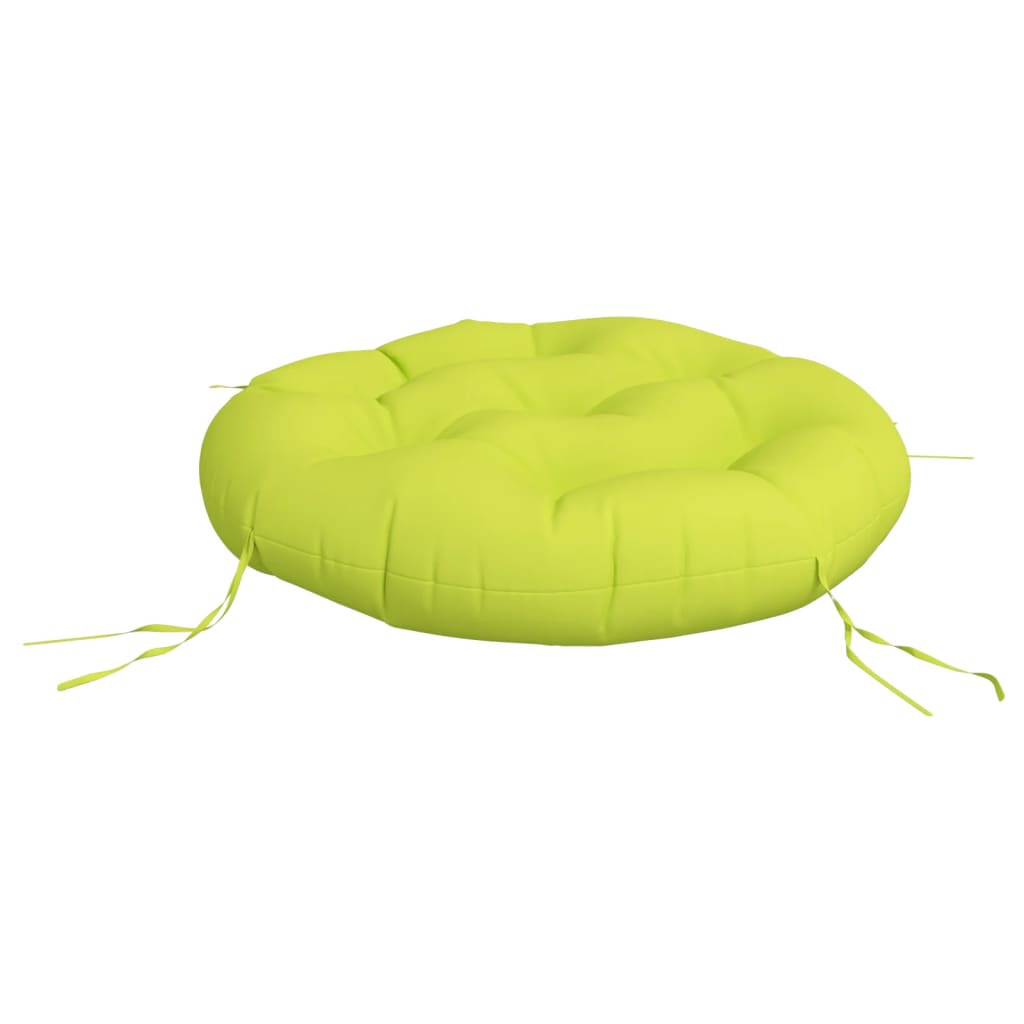 Coussin rond vert vif Ø 60 x11 cm tissu oxford