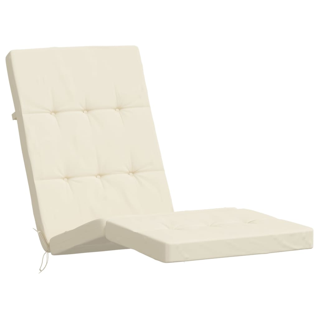 Coussins de chaise longue lot de 2 crème tissu oxford