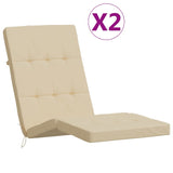 Coussins de chaise longue lot de 2 beige tissu oxford