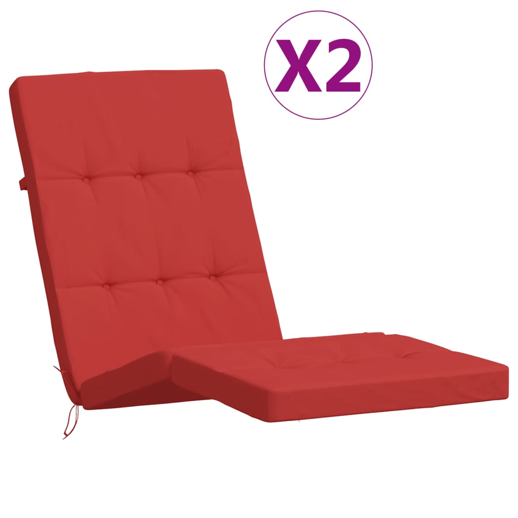 Coussins de chaise longue lot de 2 rouge tissu oxford