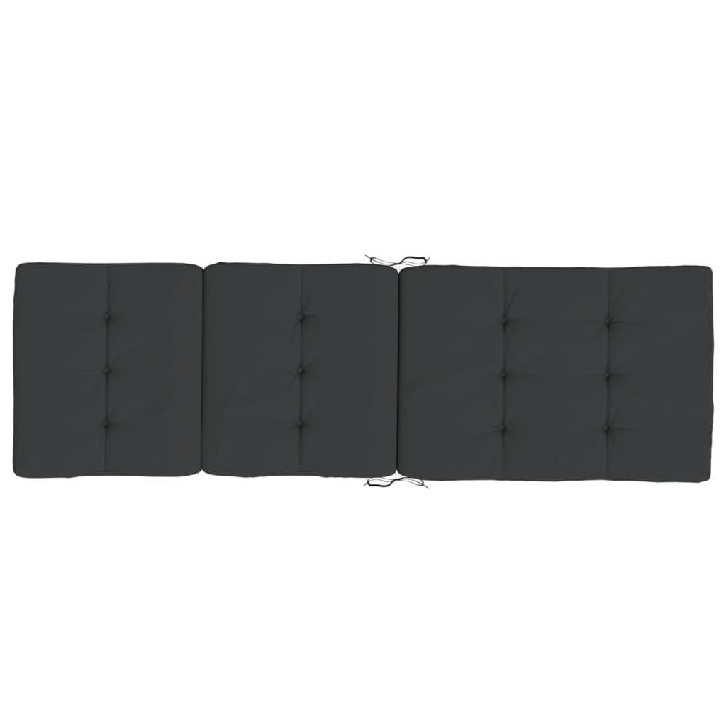 Coussins de chaise longue lot de 2 noir tissu oxford