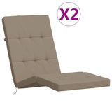 Coussins de chaise longue lot de 2 taupe tissu oxford