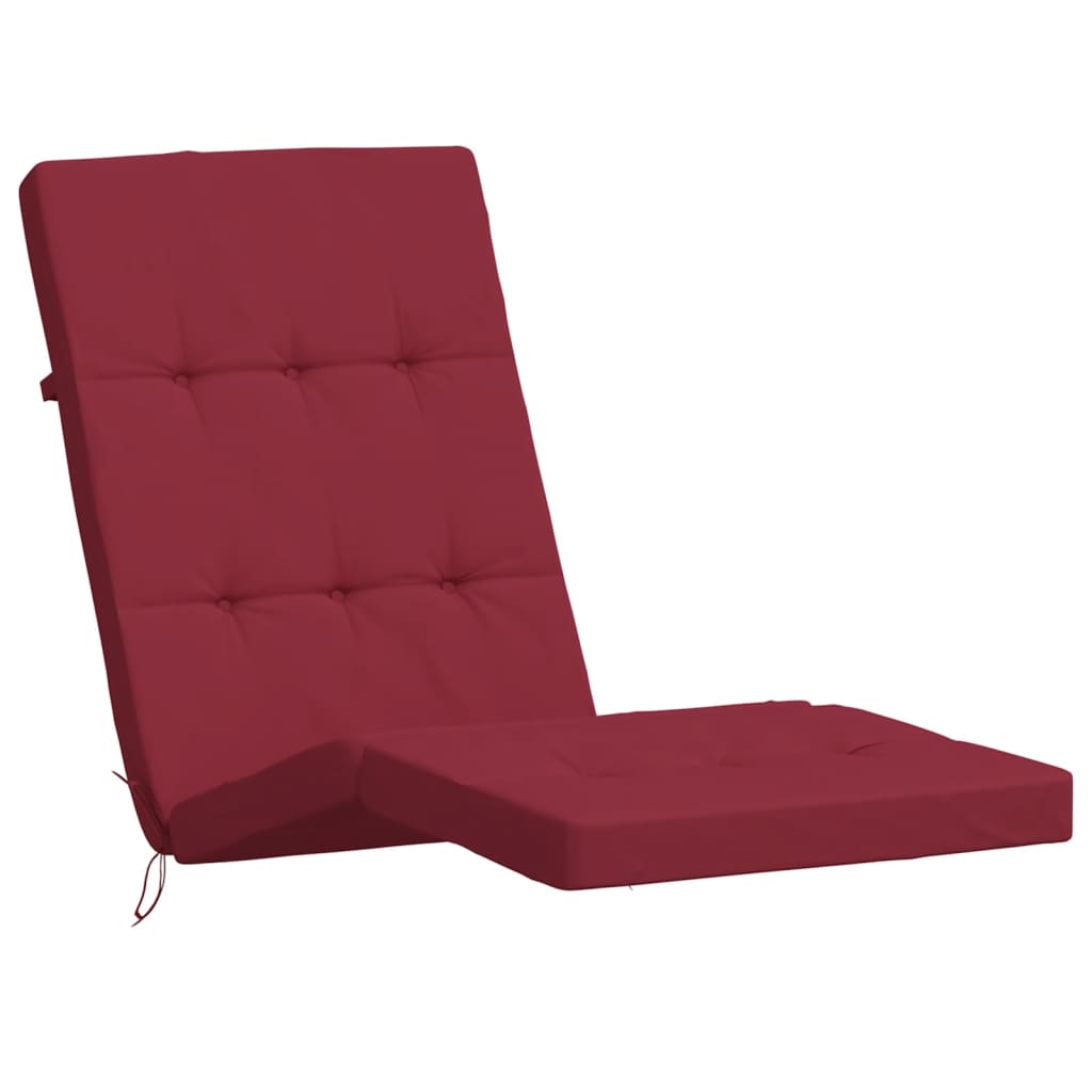 Coussins de chaise longue lot de 2 rouge bordeaux tissu oxford