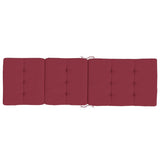 Coussins de chaise longue lot de 2 rouge bordeaux tissu oxford