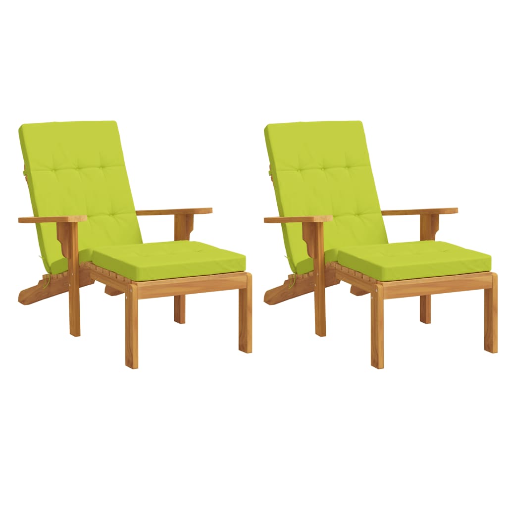 Coussins de chaise longue lot de 2 vert vif tissu oxford