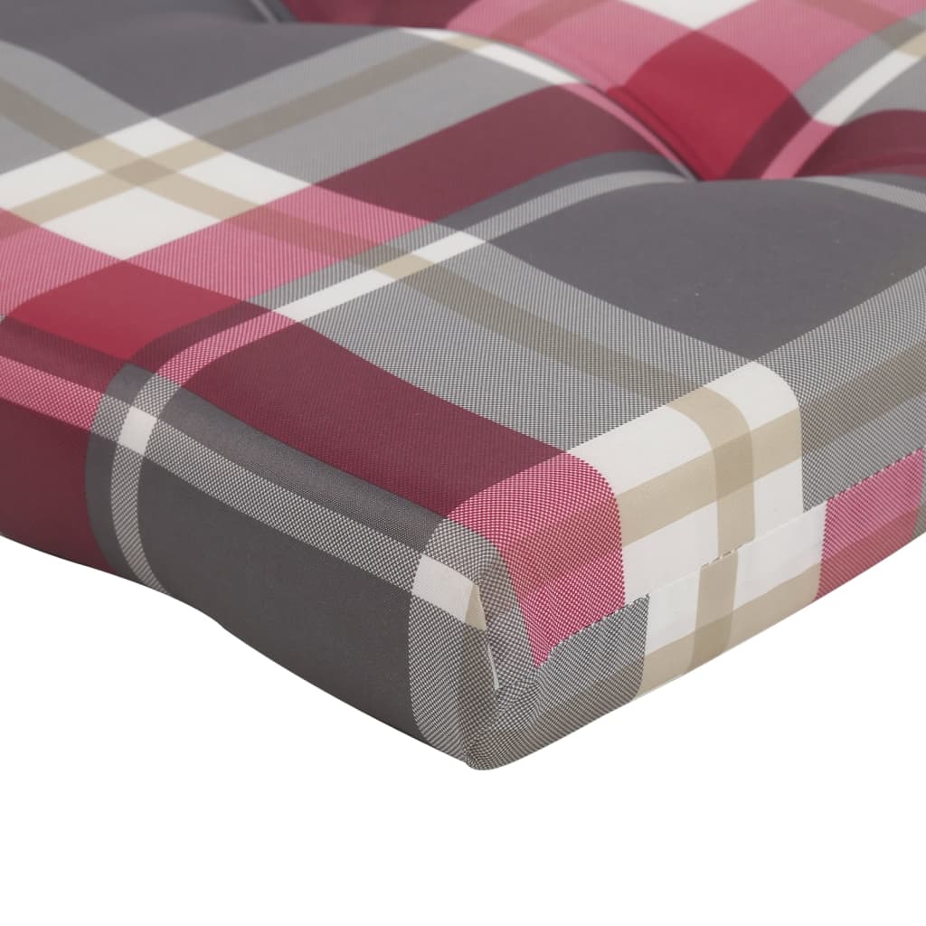 Coussins de chaise longue lot de 2 motif à carreaux rouges