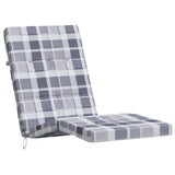 Coussins de chaise longue lot de 2 gris motif à carreaux