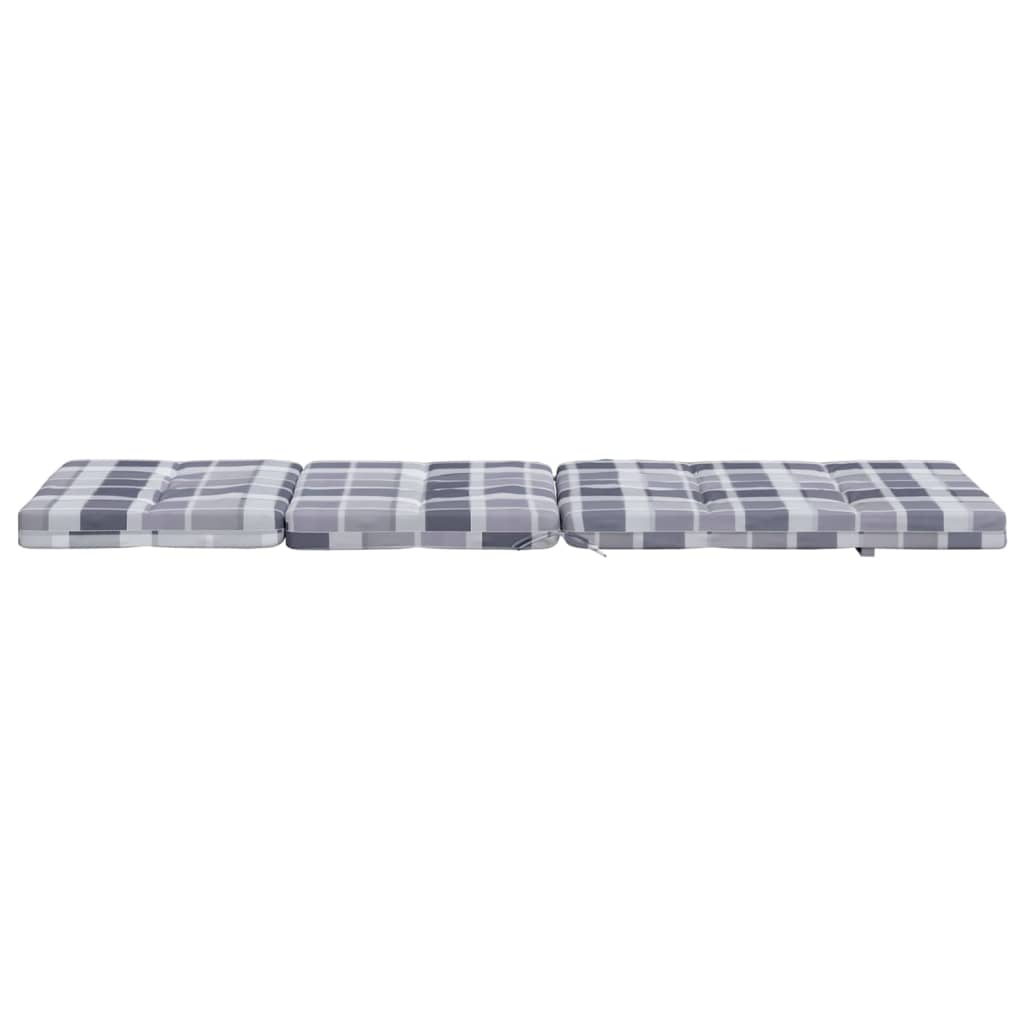 Coussins de chaise longue lot de 2 gris motif à carreaux