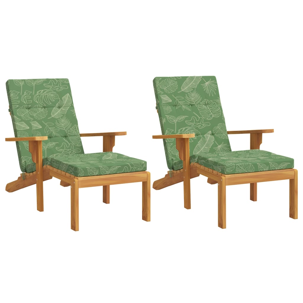 Coussins de chaise longue lot de 2 motif de feuilles