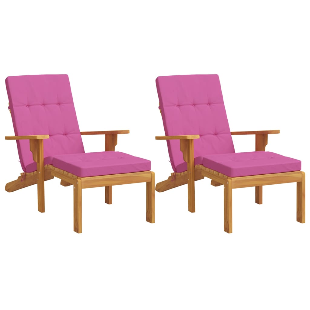 Coussins de chaise longue lot de 2 rose tissu oxford