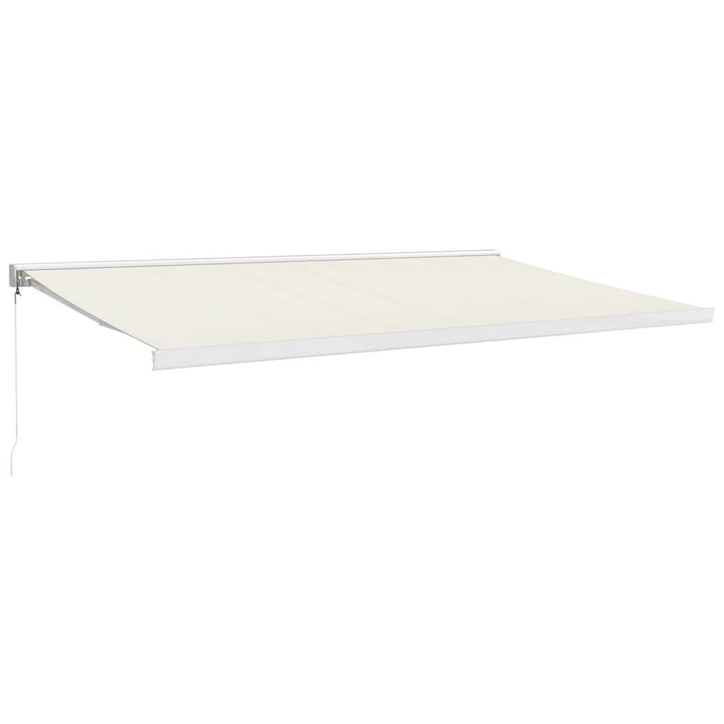 Auvent rétractable crème 5x3 m tissu et aluminium