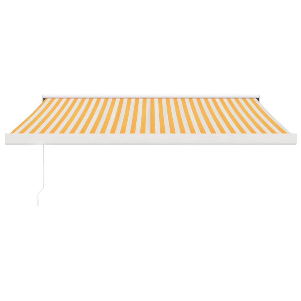 Auvent rétractable jaune et blanc 3x2,5 m tissu et aluminium