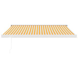 Auvent rétractable jaune et blanc 3x2,5 m tissu et aluminium