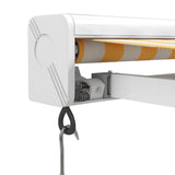 Auvent rétractable jaune et blanc 3x2,5 m tissu et aluminium