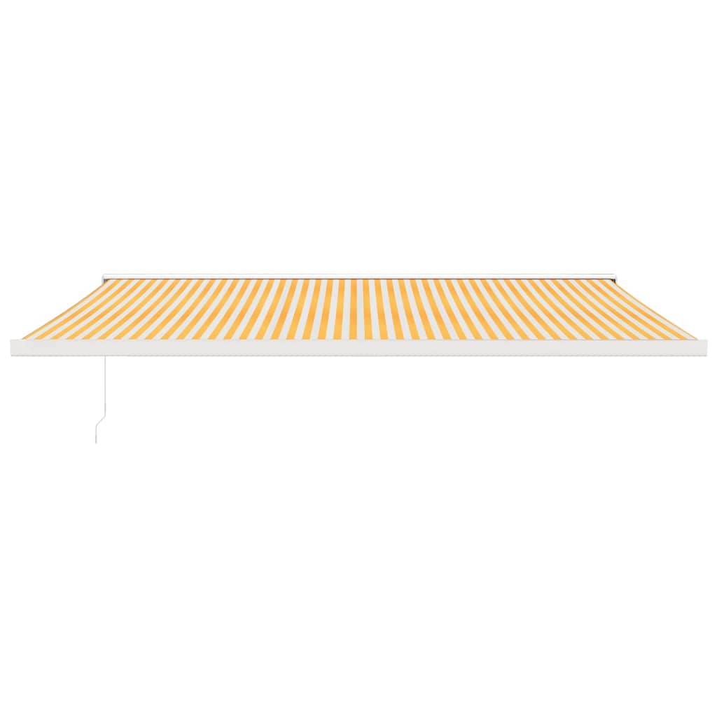 Auvent rétractable jaune et blanc 5x3 m tissu et aluminium