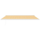 Auvent rétractable jaune et blanc 5x3 m tissu et aluminium