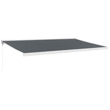 Auvent rétractable anthracite 5x3 m tissu et aluminium