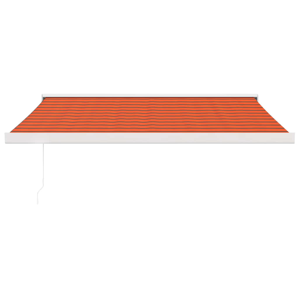 Auvent rétractable orange et marron 3x2,5 m tissu et aluminium