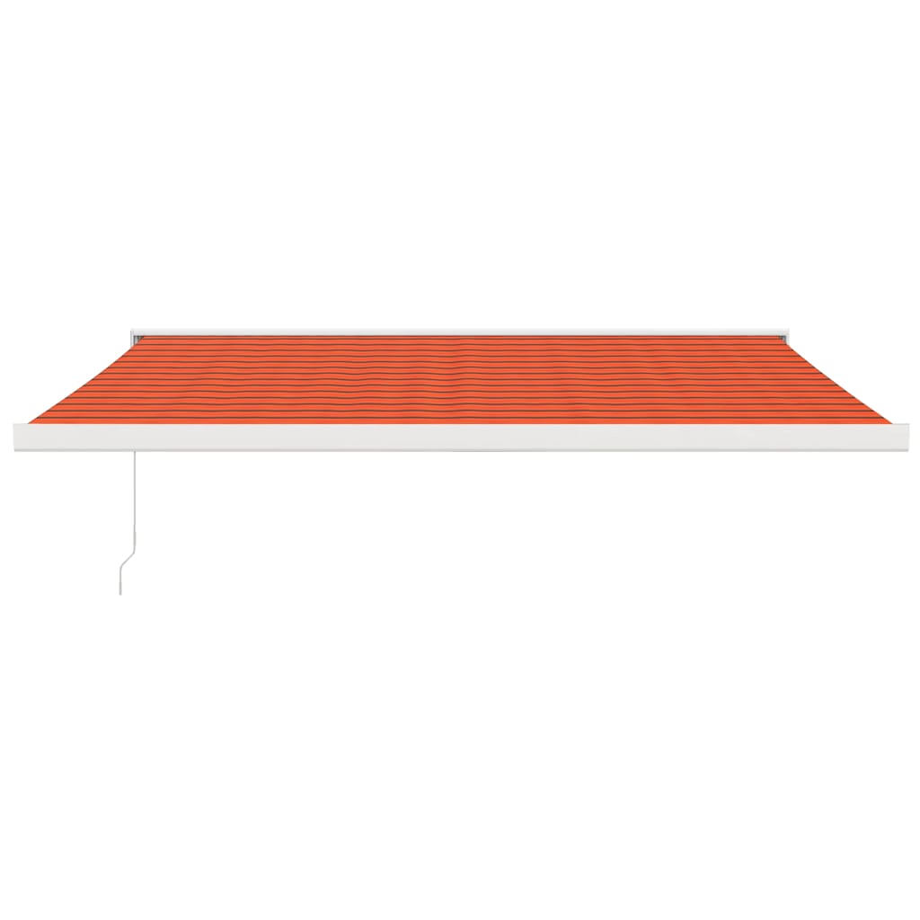 Auvent rétractable orange et marron 4x3 m tissu et aluminium