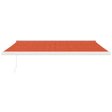 Auvent rétractable orange et marron 4x3 m tissu et aluminium