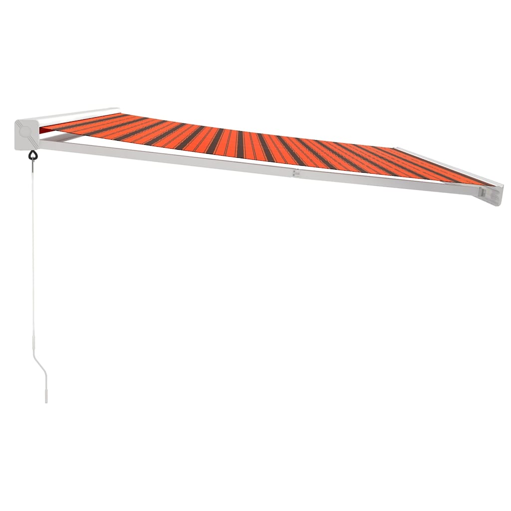 Auvent rétractable orange et marron 4x3 m tissu et aluminium